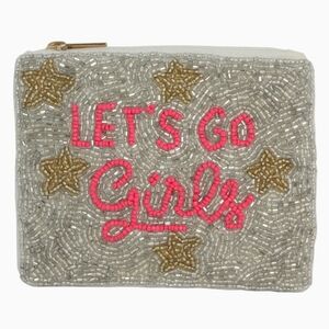 #93851 Trendy Chic Fabulous LET'S GO GIRLS Beaded Coin or Lipstick Purse Pouch
